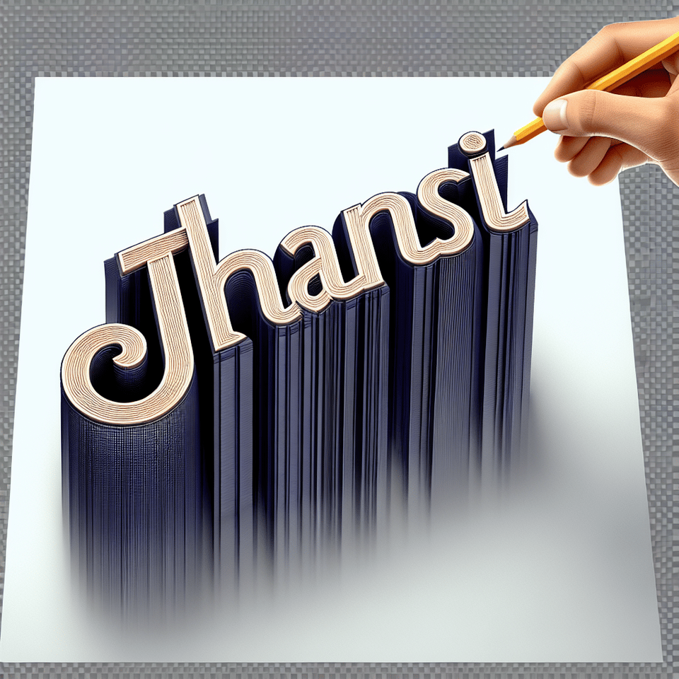 Write झाँसी in 3d withtransparent backround , 3d render text effect image