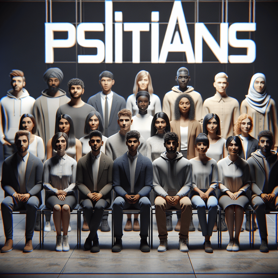 14 PSITians, 3d render, cinematic, illustration, typography text effect image
