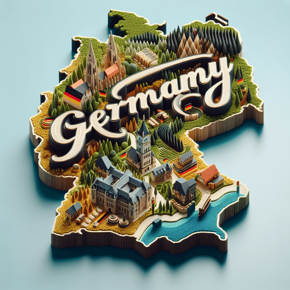 Germany, 3d render, typography text effect image