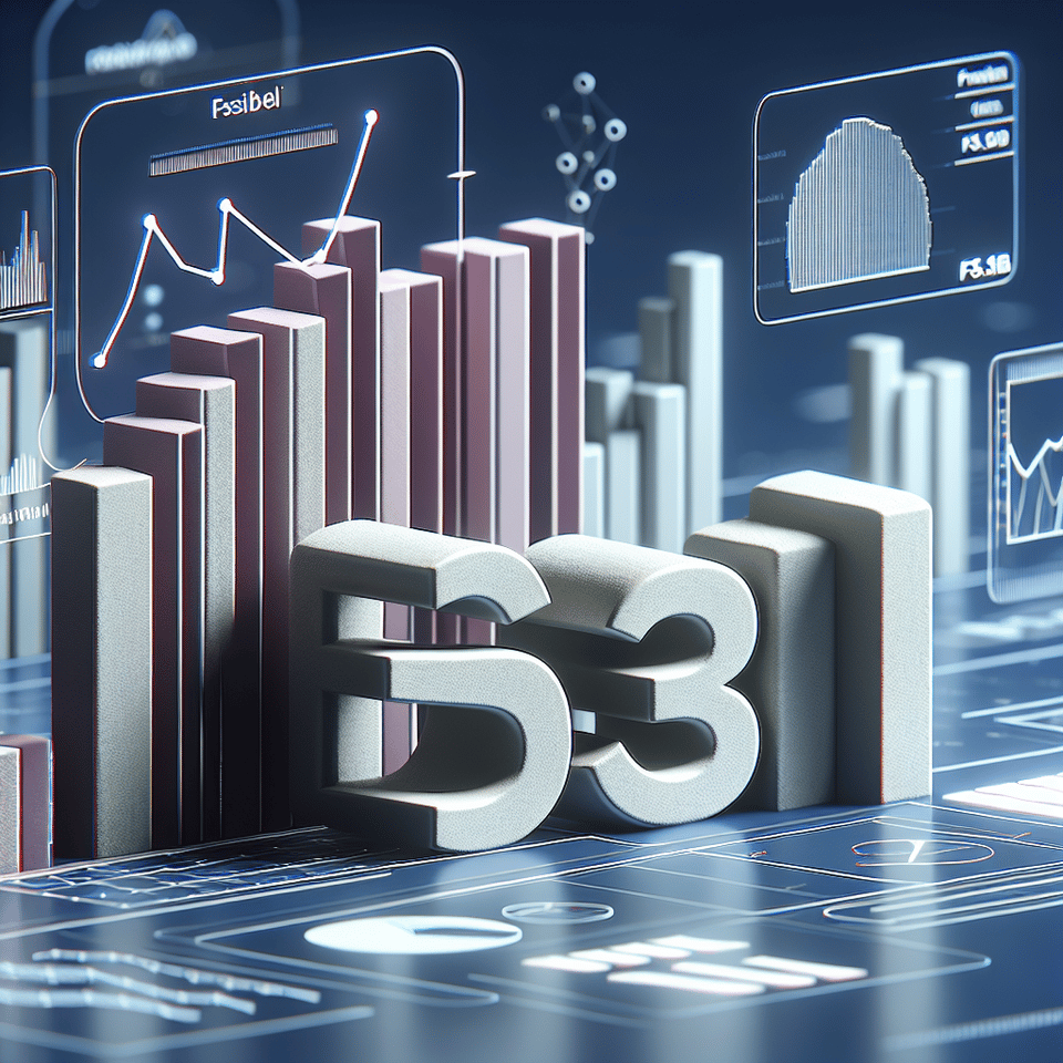 Generate a data analytics 3d text FSBI, 3d render text effect image
