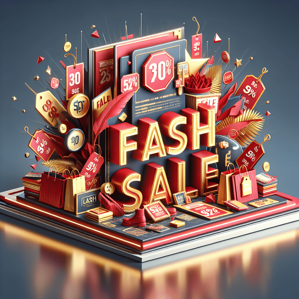 Flash Sale, 3d render text effect image