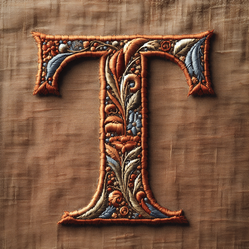 embroidery T text effect image