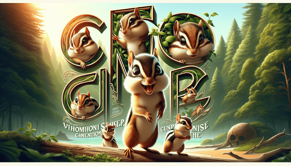 Chipmunks, typography, cinematic, illustration, 3d render, photo, poster text effect image