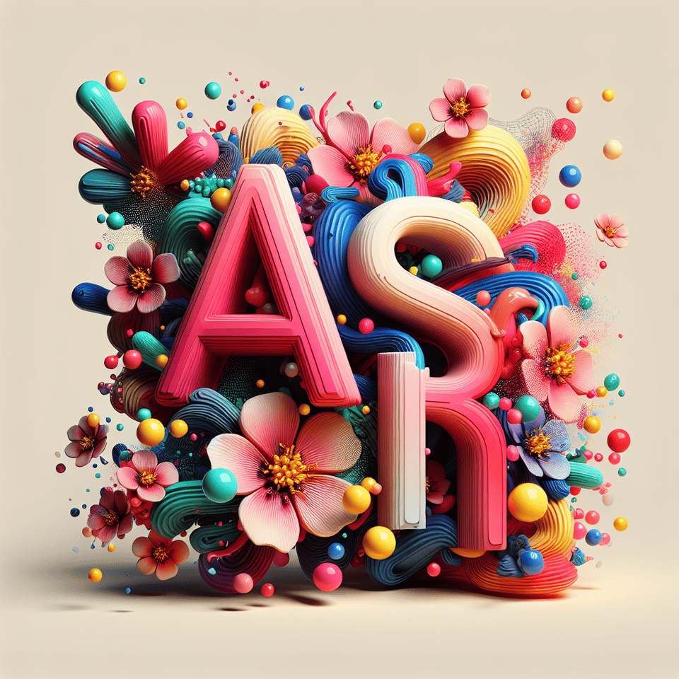 Name Arslan written on the background, small colorful touches of 3D paint and with colorful flowers and pink text effect image
