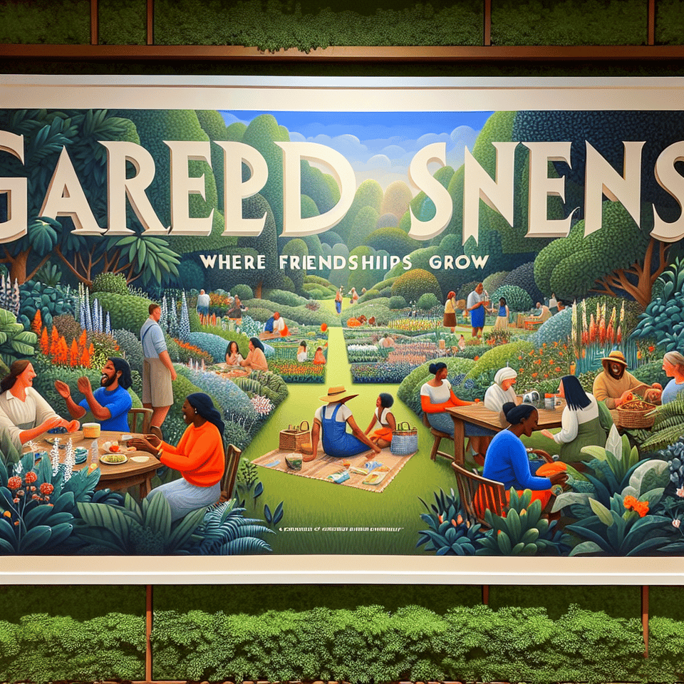 Gardens where friendships grow, typography text effect image