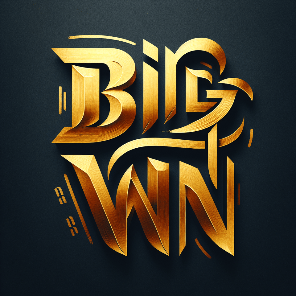 BIG WIN Text creative done in Gold material Font should resemble Asian language , illustration text effect image
