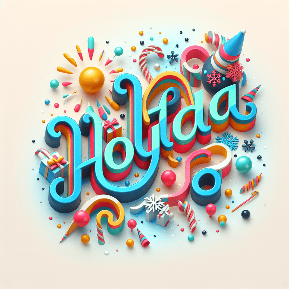 HOLIDA, typography text effect image