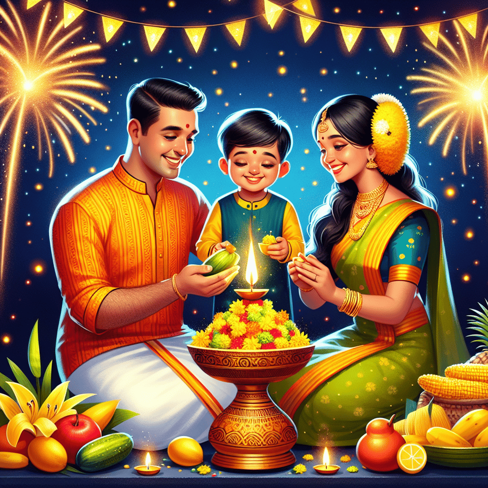 Happy Vishu text effect image