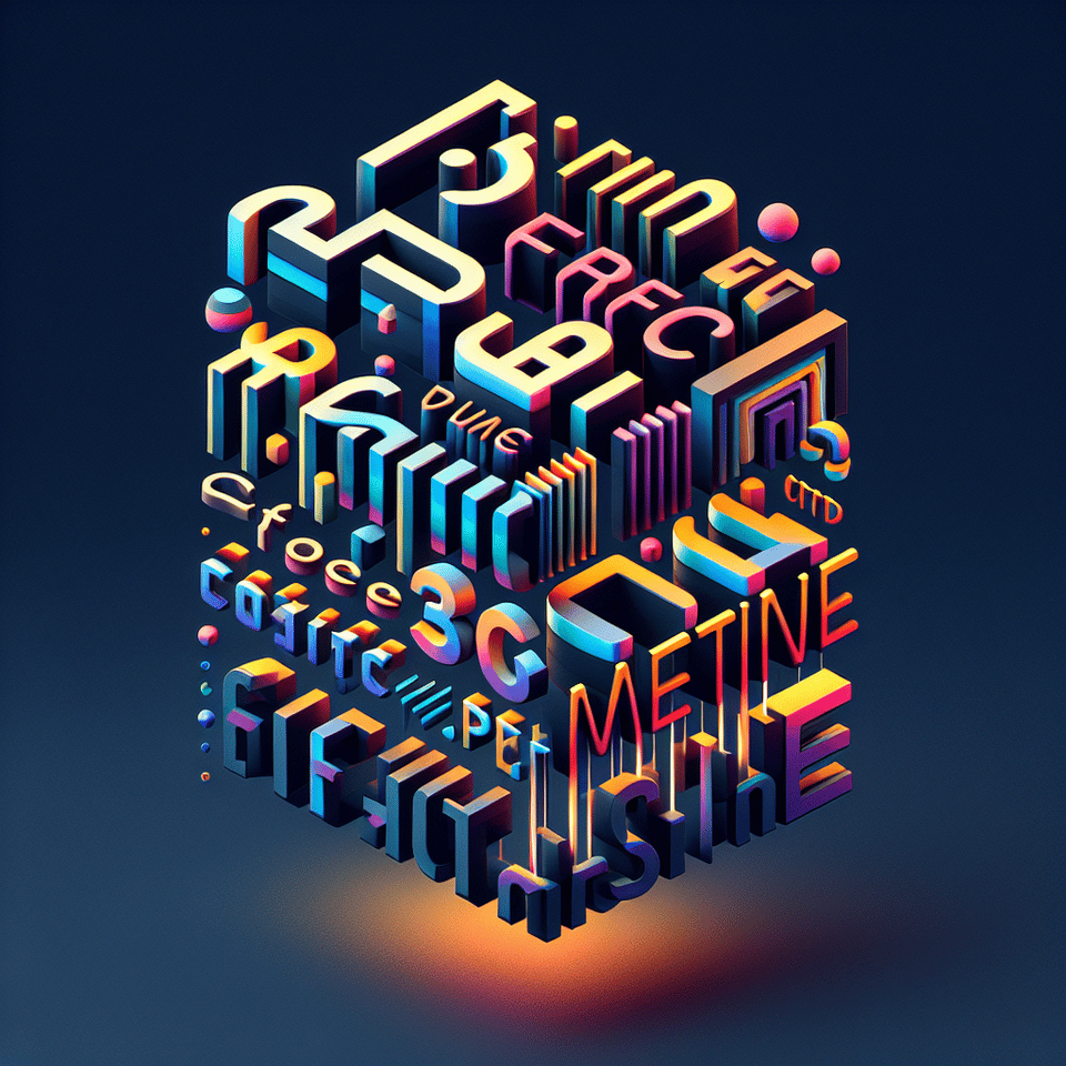 3d text effect, typography text effect image