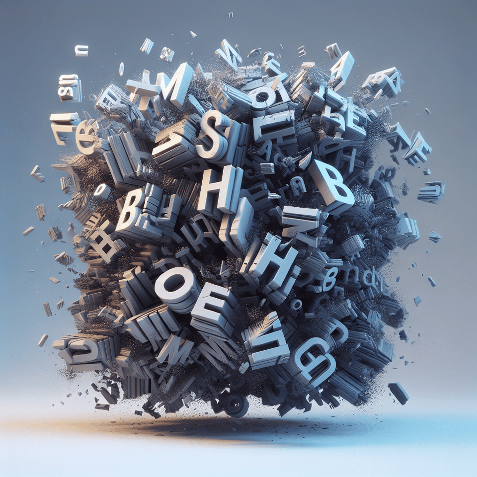 3d broken text text effect image