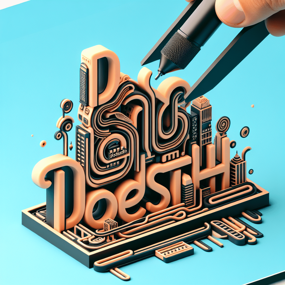 dostokadesh, 3d render, typography, illustration, photo text effect image