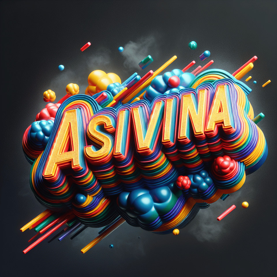 Văn bản ASIAVINA văn bản 3d giật gân đầy màu sắc và nền khói text effect image