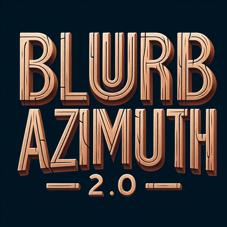i want a wooden font style for the word 'Blurb Azimuth 2.0' text effect image