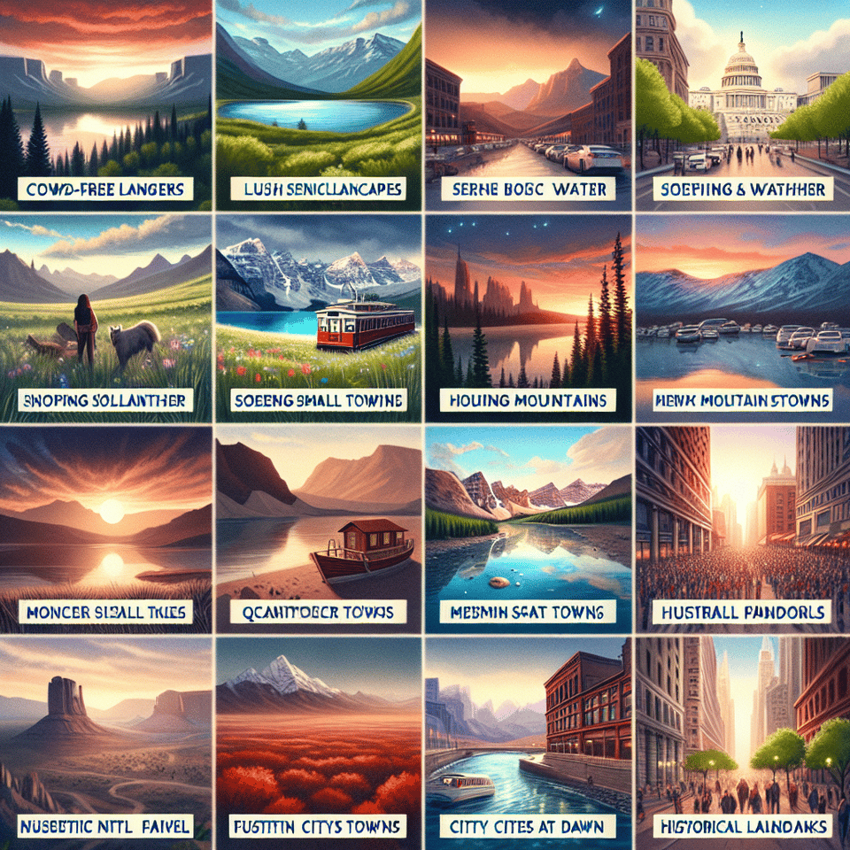 Explore 10 Crowd-Free USA Destinations Ideal for May Travel, cinematic, illustration text effect image