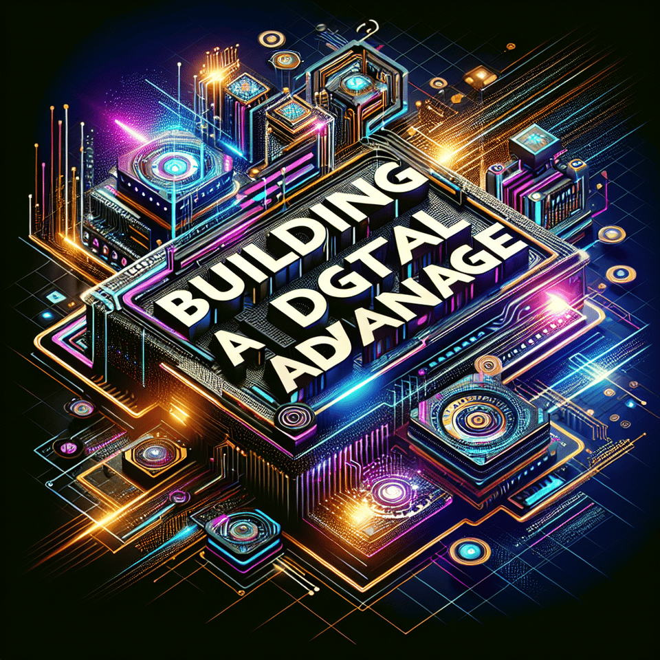 Building a Digital  Advantage, typography text effect image