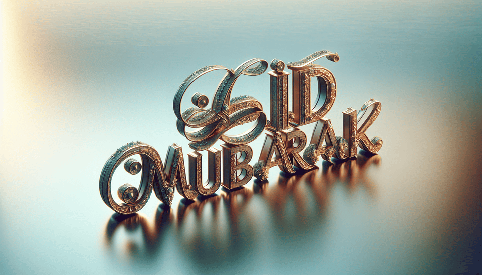 EID MUBARAK, 3d render text effect image