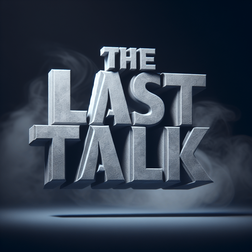 Text The last Talk grey concreate 3d text and smoky background text effect image