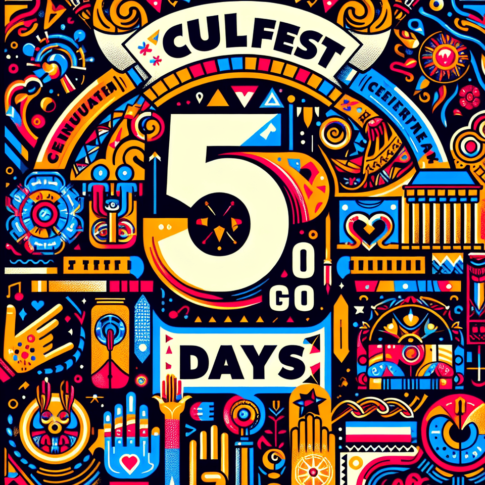culfest 2024 5 daus to go, typography, illustration text effect image