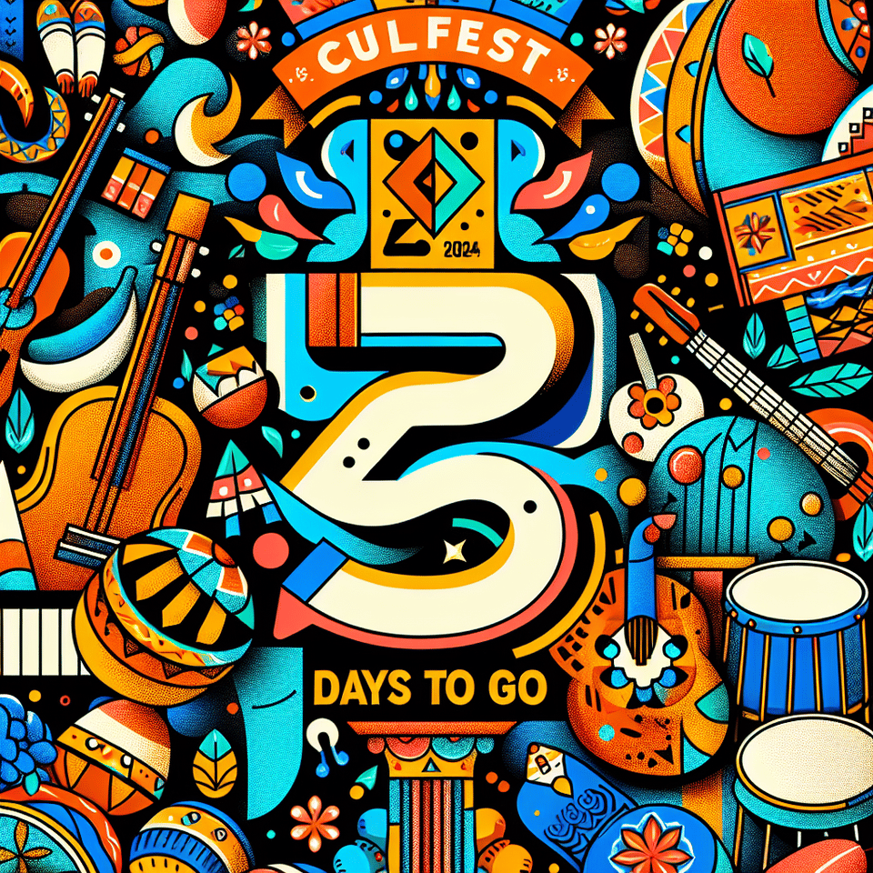 culfest 2024 5 daus to go, typography, illustration text effect image