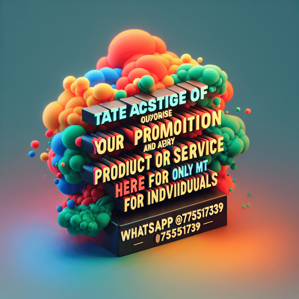 Texto Aproveite a promoção e faça publicidade do teu produto ou serviço aqui na nossa página por apenas 250 mt para individuais, whatsapp 875351739 texto colorido em 3D e fundo esfumaçado text effect image
