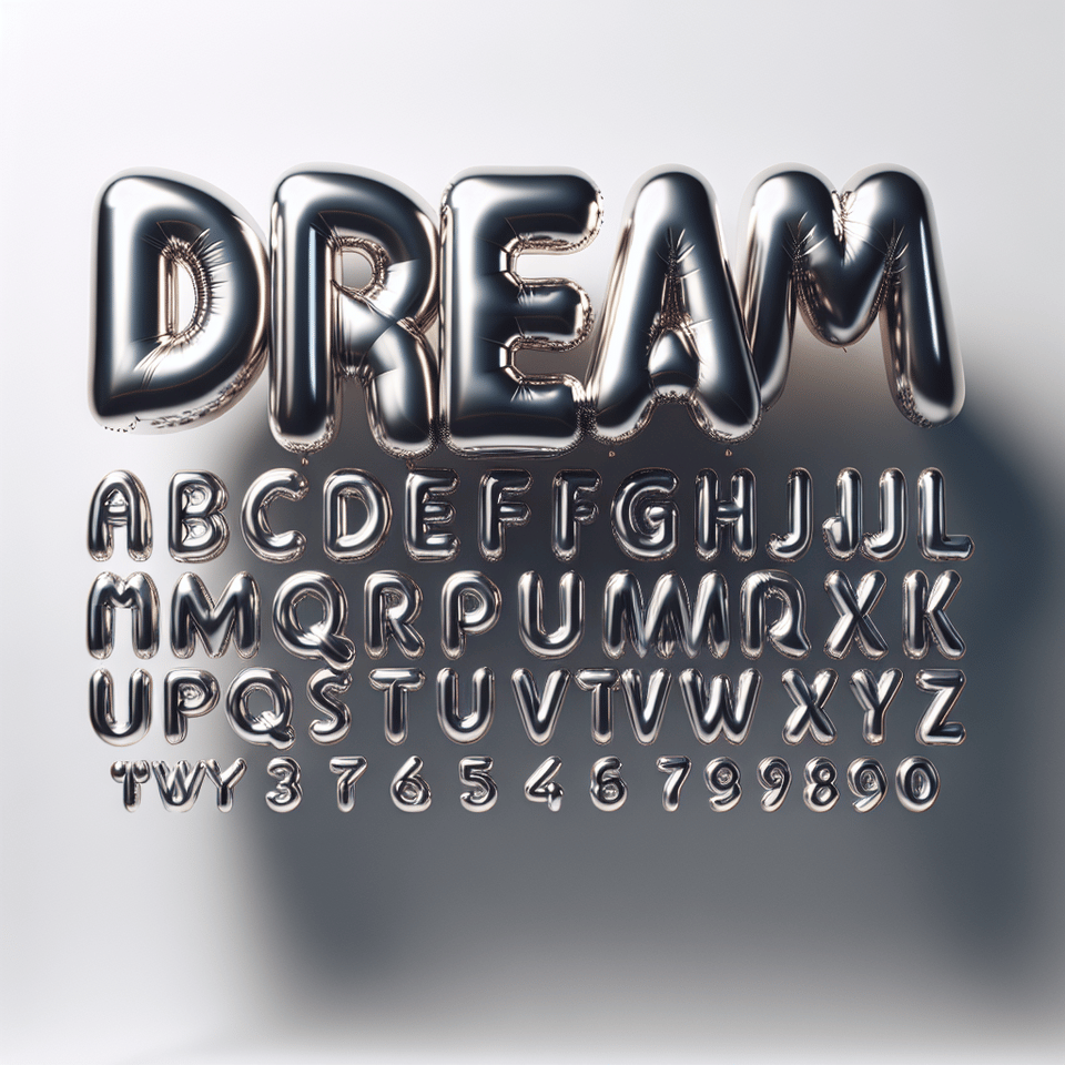 text DREAM balloon foil text effect on white background text effect image