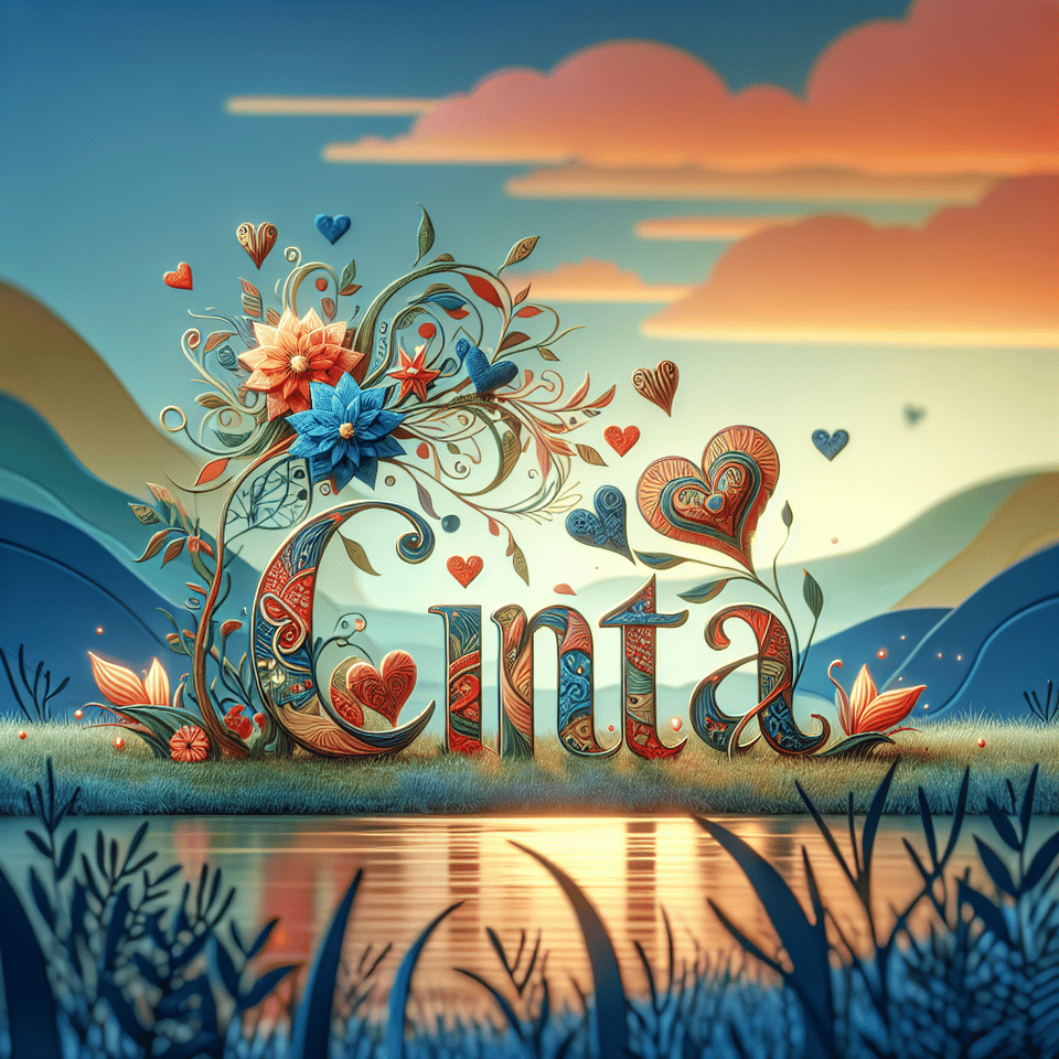 Name Cinta representing love text effect image