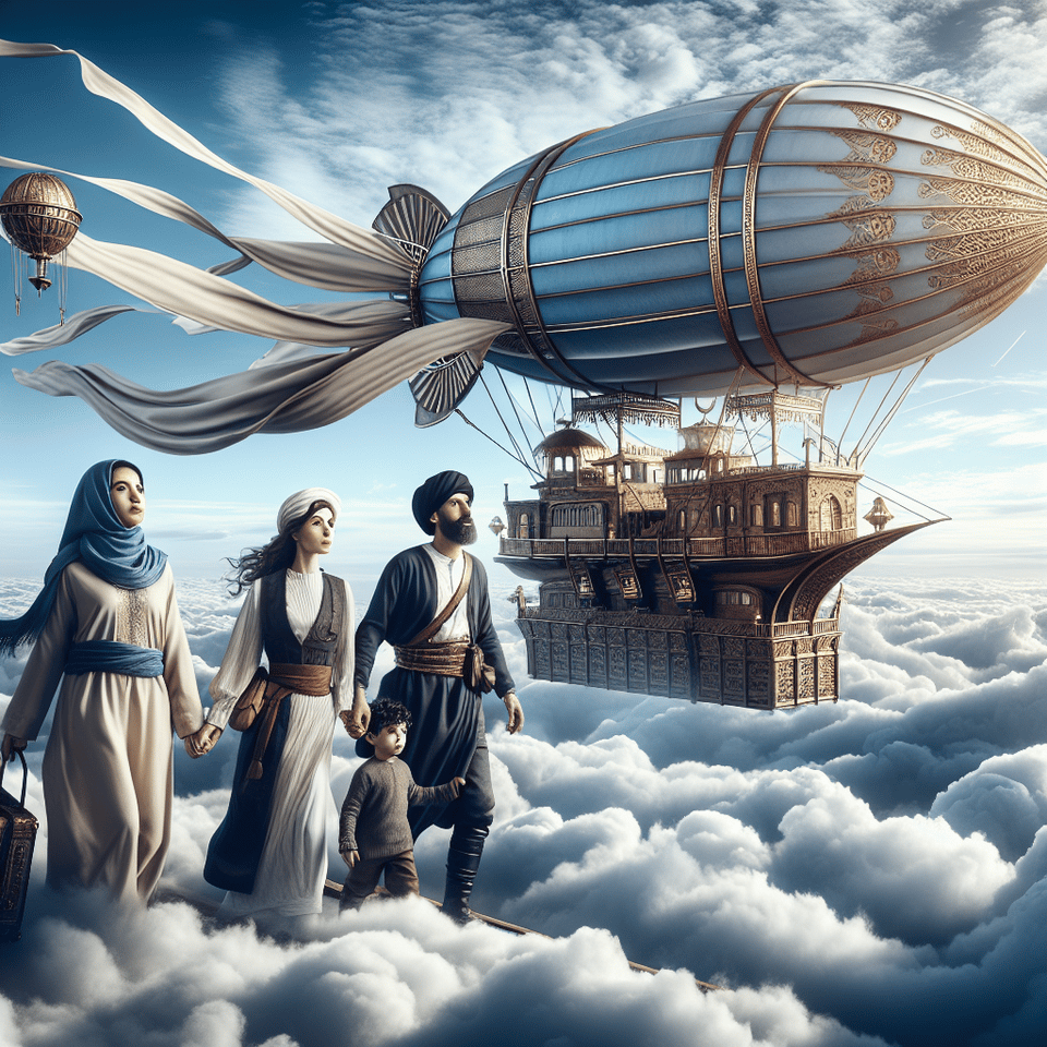 SKY TRADER FAMILY, illustration, 3d render, photo text effect image