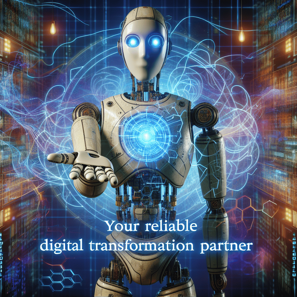 YOUR RELIABLE ,DIGITAL,TRANSFORMATION PARTNER text effect image