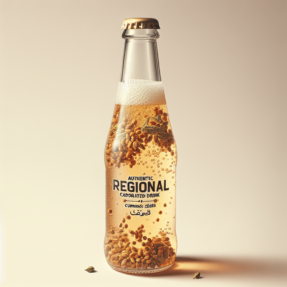 a regional based authentic cumin carbonated drink text effect image