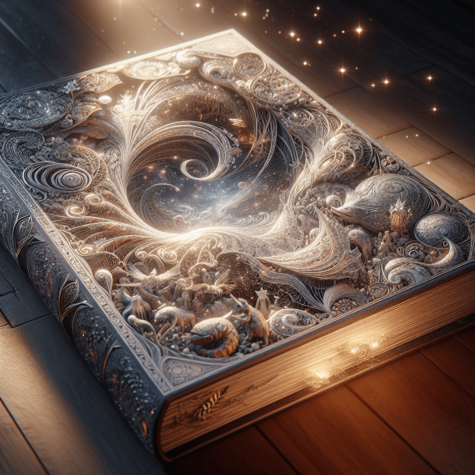 The Enchanted Sketchbook, cinematic, 3d render text effect image