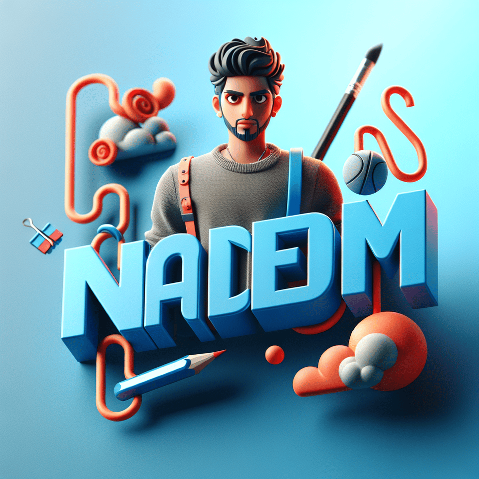 Nadeem Graphics Designer logo design 3d font text effect image