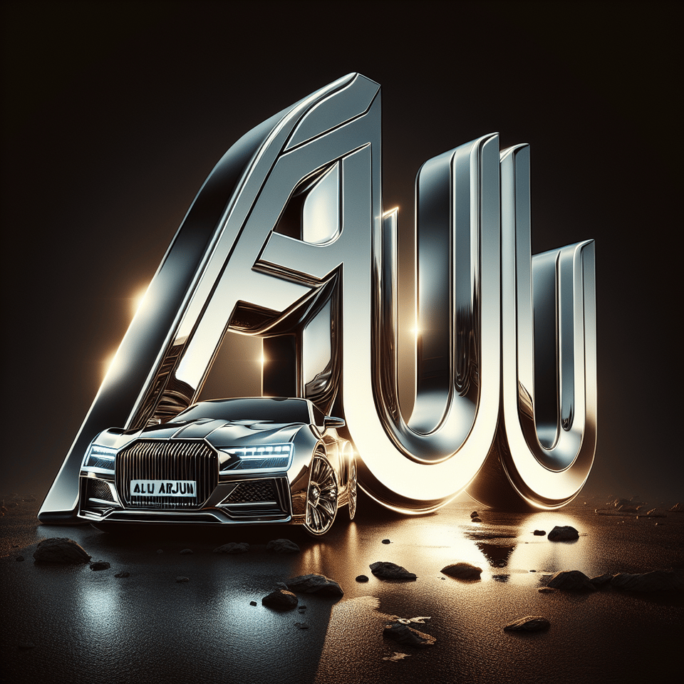 text ALLU ARJUN Chrome luxury text effect background text effect image