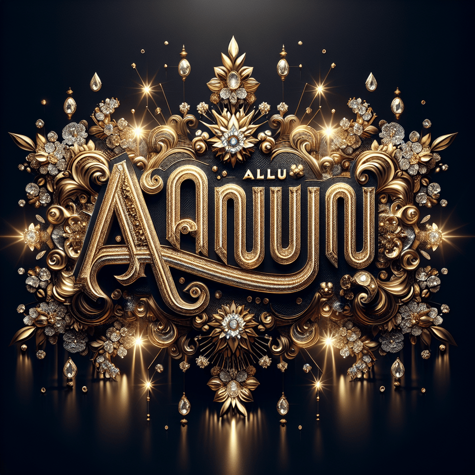 text ALLU ARJUN luxury text effect background text effect image