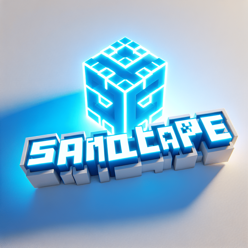 text Mincraft blue neon led style text effect background on white background text effect image