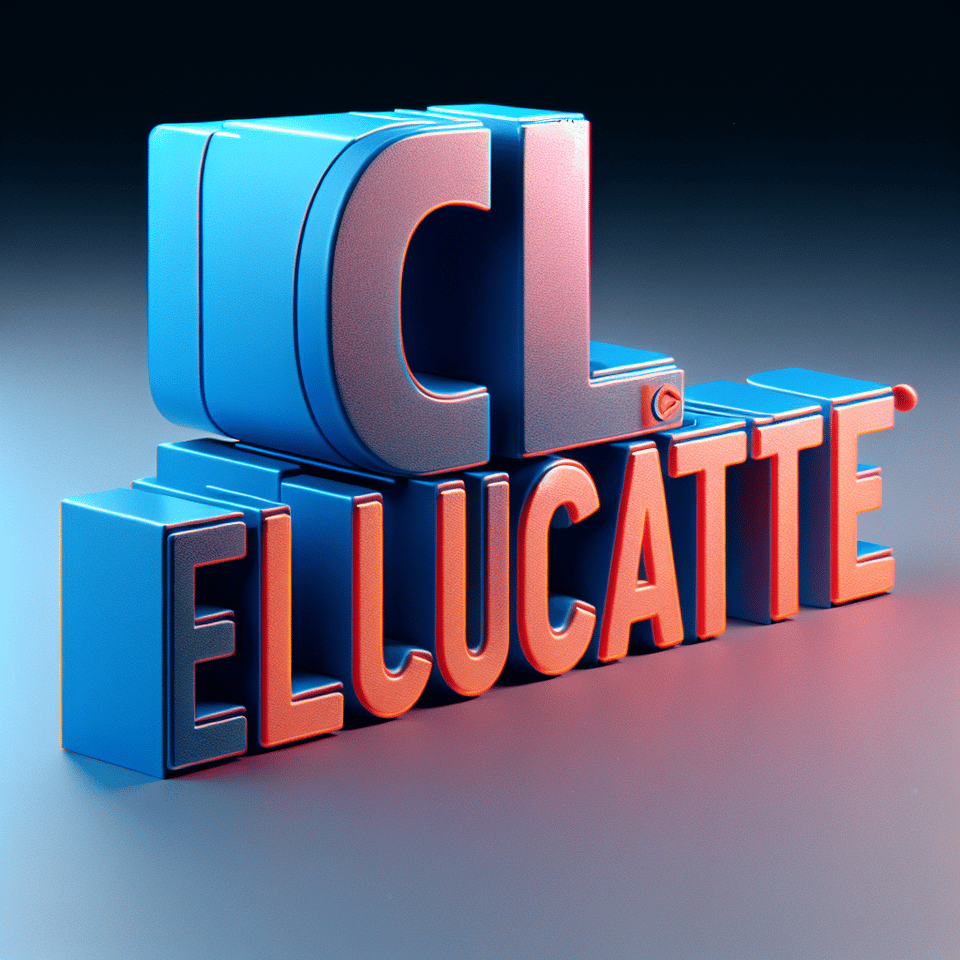 3D after effects text CL educate text effect image