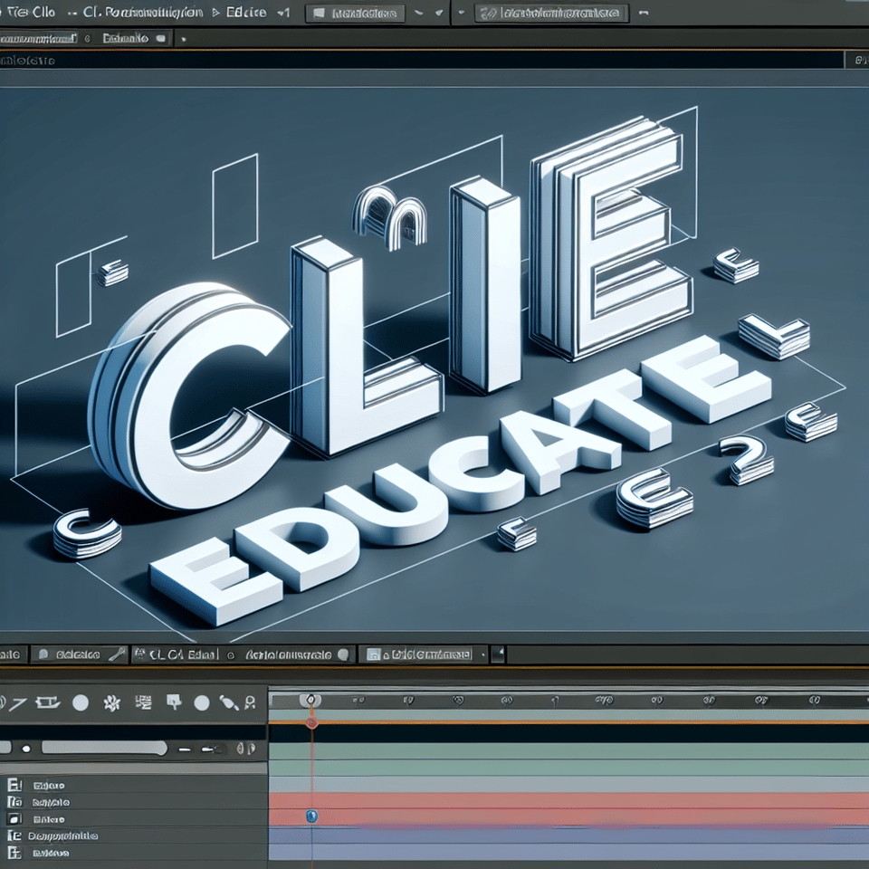 3D after effects text CL educate video text effect image