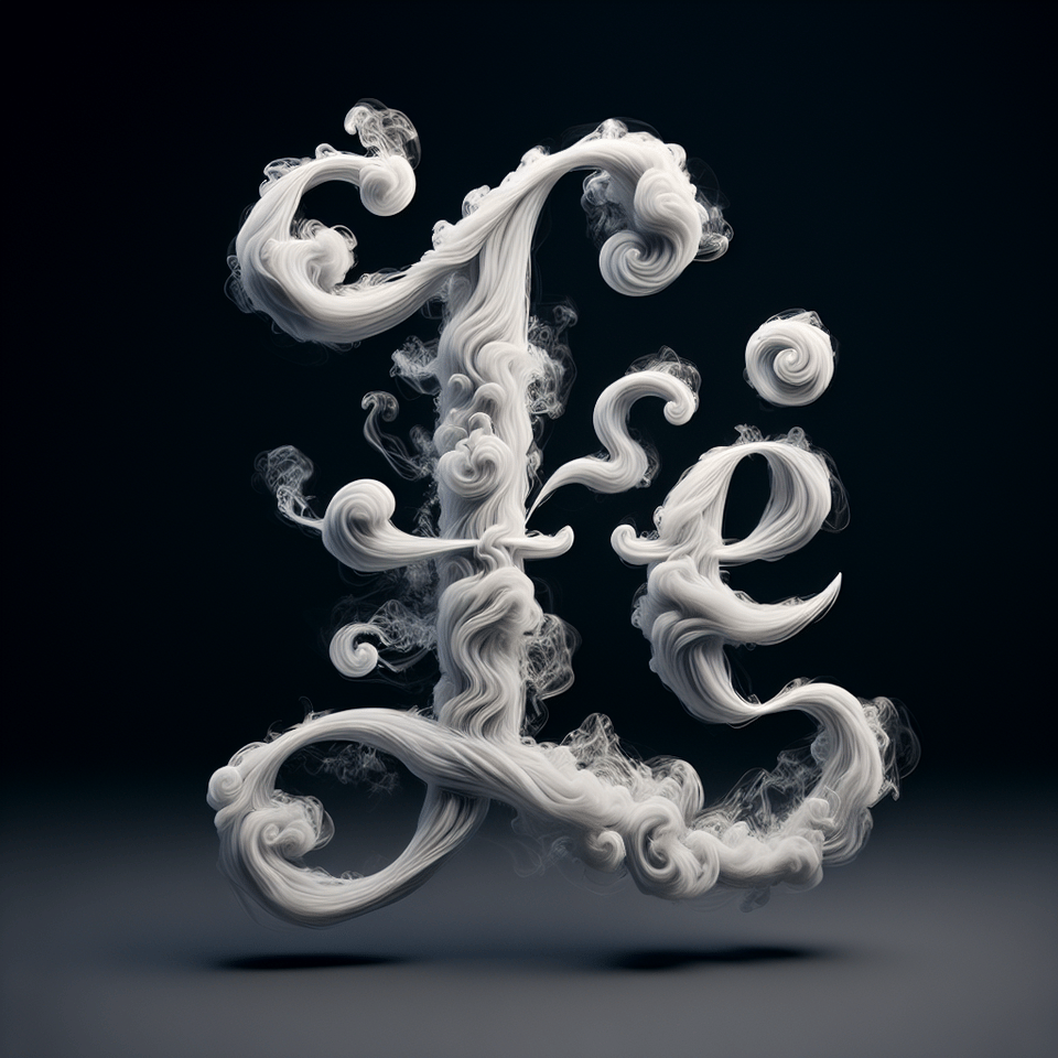 A stunning hyper-realistic 3D animation featuring the phrase LIFE written in swirling smoke, with each letter billowing and dissipating. text effect image
