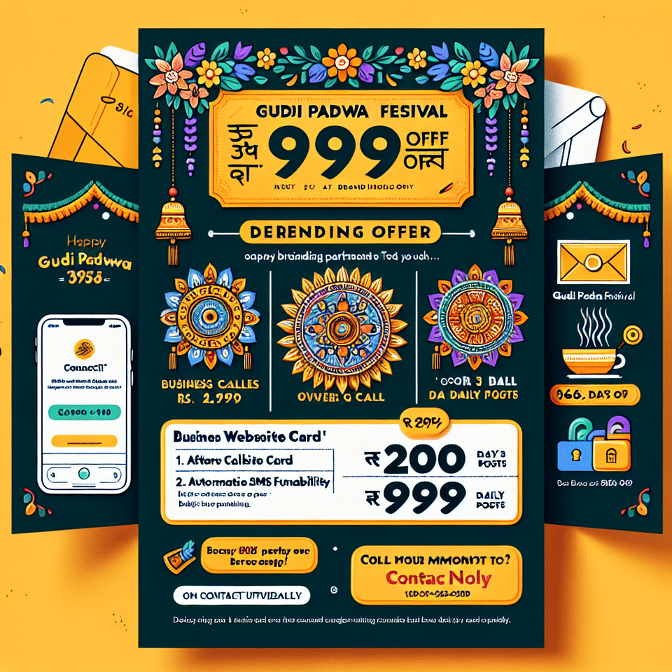गुढीपाडवा विशेष ऑफर,,1️⃣ Business Website Card,2️⃣ Auto SMS after Call ,3️⃣ 365 days Daily Posts,,Only Rs. 999 2000,,CONNECTit - Your Branding Partner ,,One Day Offer 💯,,Contact Now... text effect image