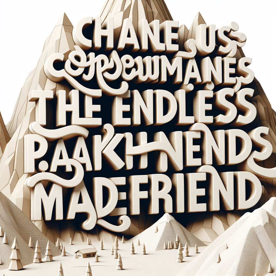 Chance made us colleague But These never ending peaks and Month Ends made Us Friends, typography, illustration, 3d render text effect image