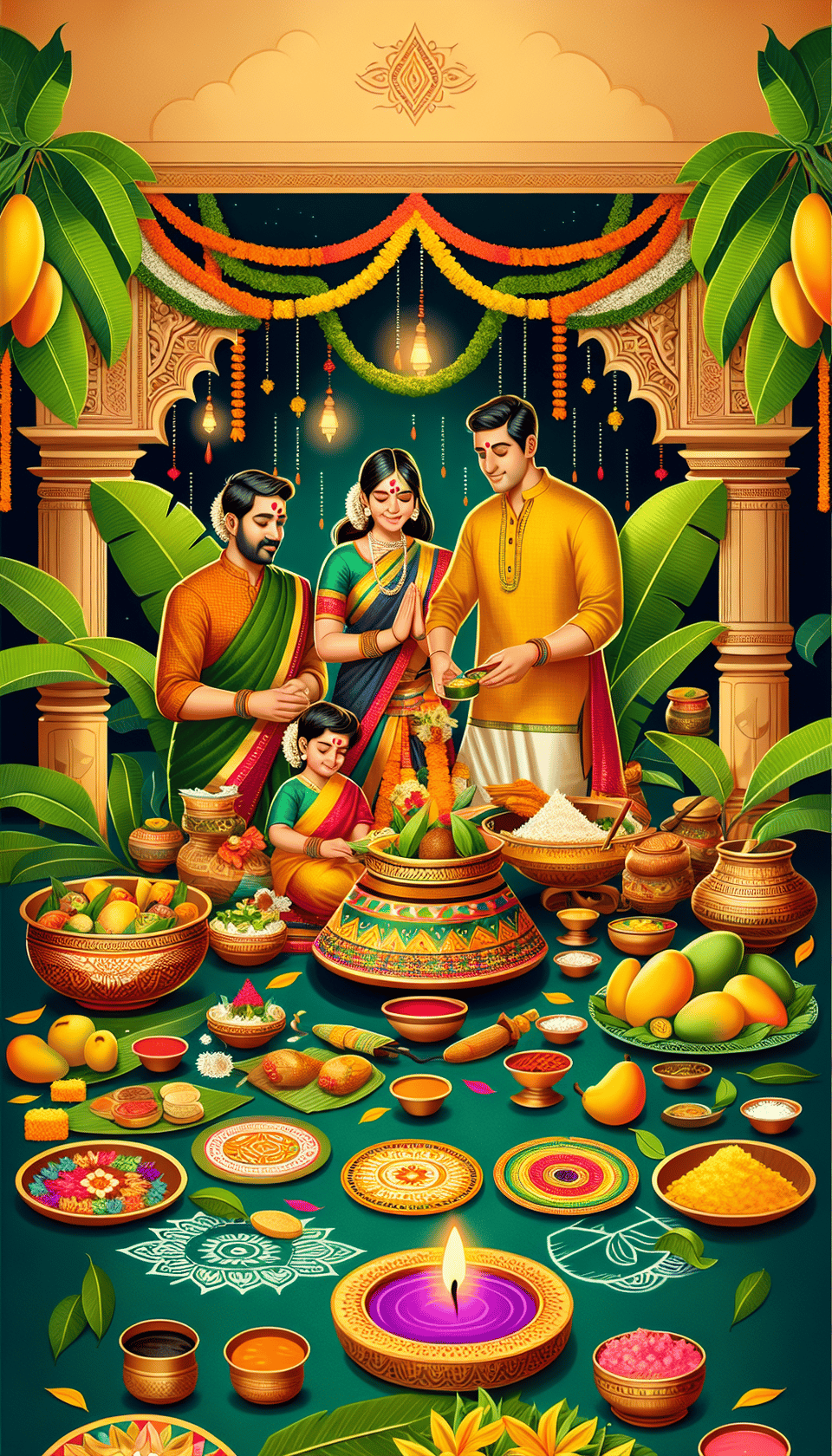 Happy UGADI: andhra culture text effect image