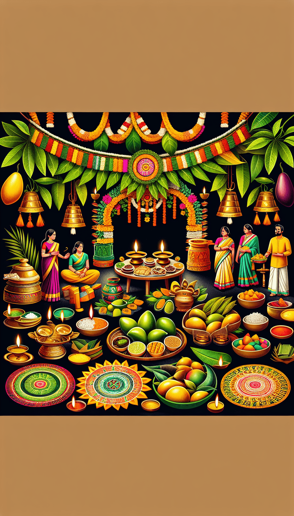 Happy UGADI: andhra pradesh culture (Background Black colour) text effect image