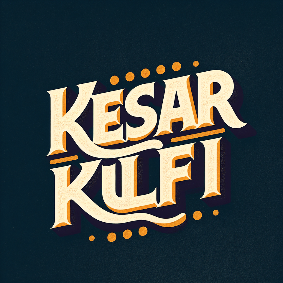 typography for word Kesar Kulfi text effect image