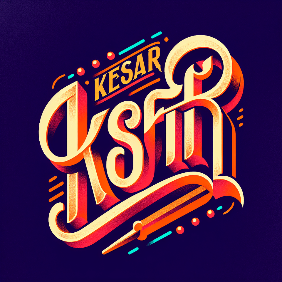 typography for word Kesar Kulfi. I want it to be bold and creative. It will go on a product label text effect image