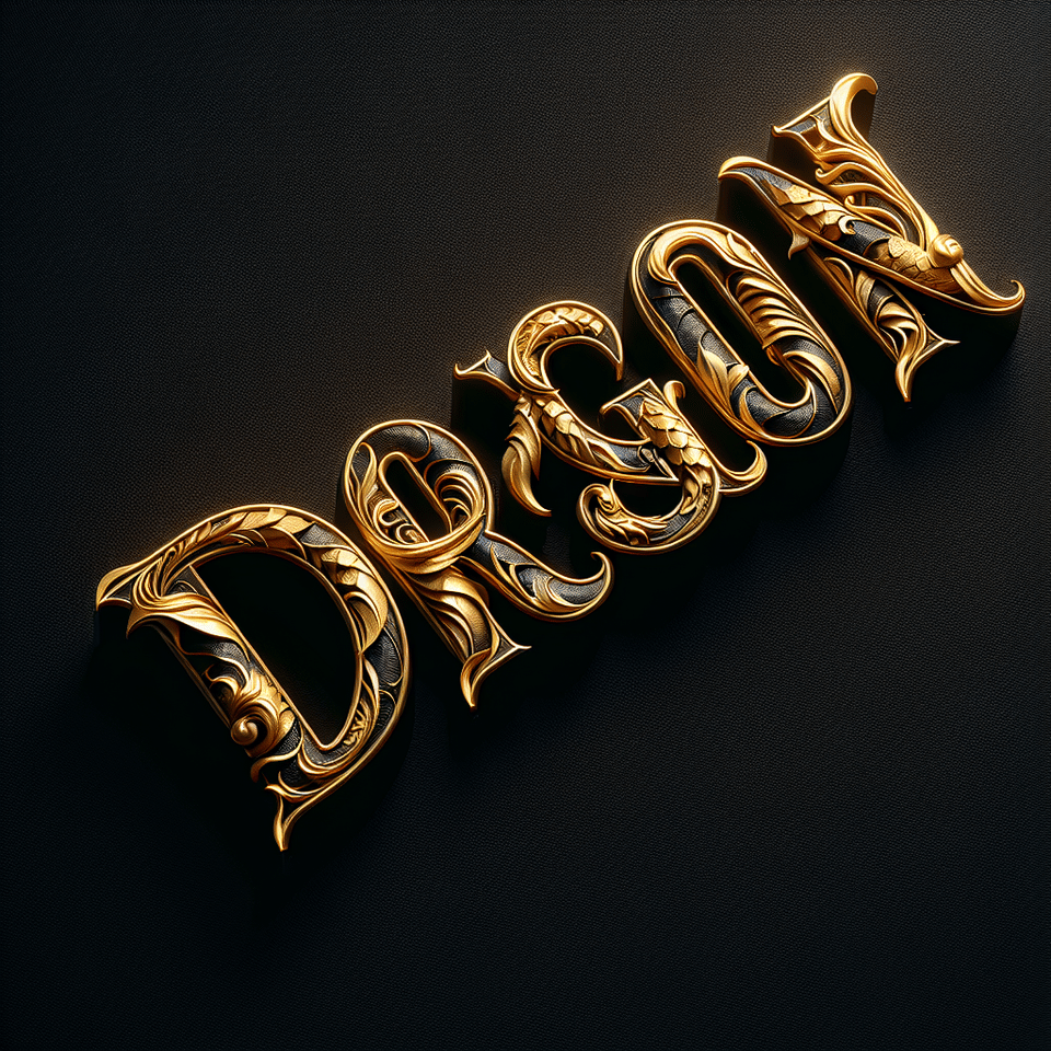 text DRAGONgolden luxury text effect text effect image