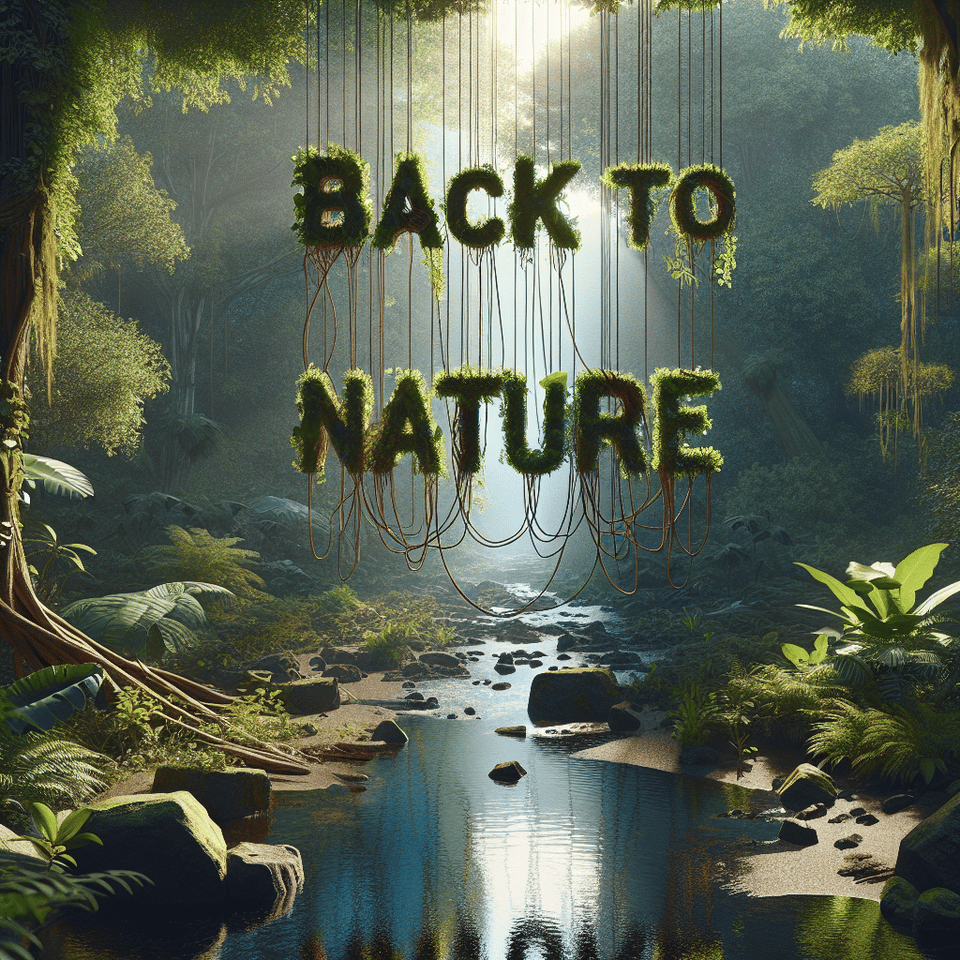 Back to nature, typography text effect image