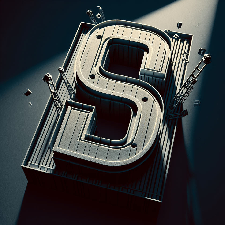 Logo letters s and d, cinematic, 3d render, typography, photo, poster, illustration text effect image
