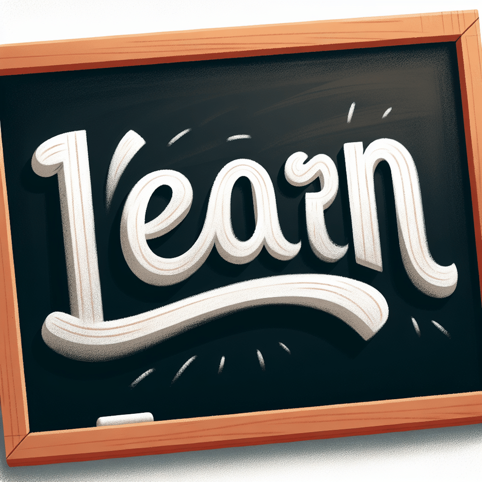 The text Learn is written on the blackboard in bold and playful style. text effect image