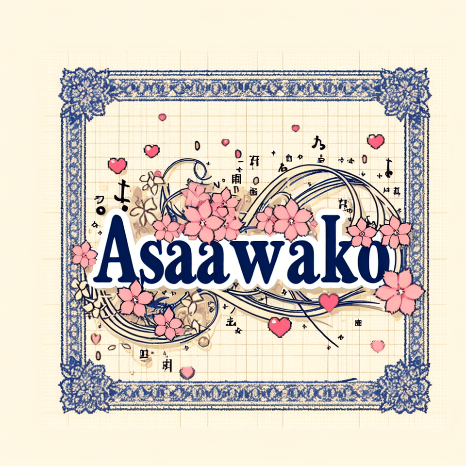 The asawako text is written in anime style, exuding sweetness and romance. text effect image