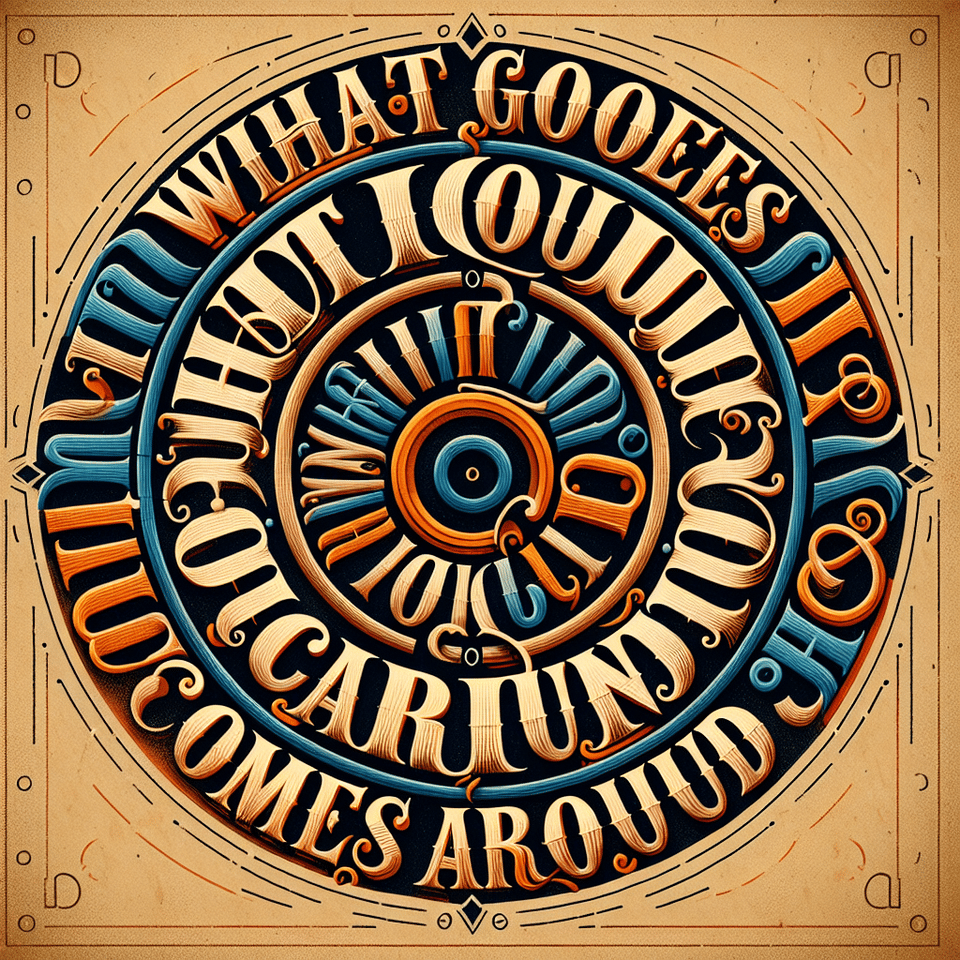 what goes around comes around, typography text effect image