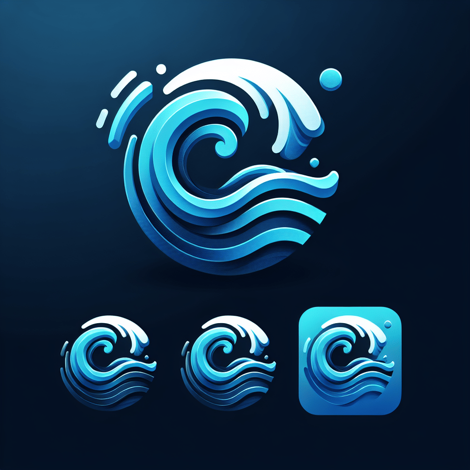 Podcast logo design 3d water effects text effect image